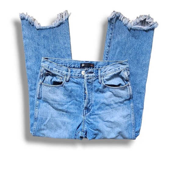 3x1 Brand High-Waisted Button Fly Raw Hem Fringe Bootcut Jeans Size 29 - Picture 6 of 8